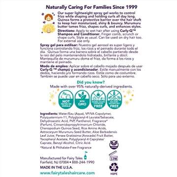 Fairy Tales Curly Q Kids Styling Spray Gel for All Curls - 8 oz - Clean Ingredients