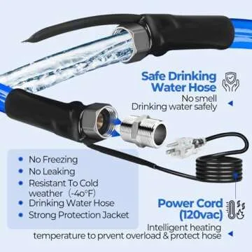 20FT Heated Water Hose -45°F Antifreeze RV Accessories