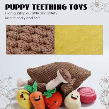 Nocciola 7 in 1 Stuffed Turkey Squeaky Dog Toys, Soft Interactive Enrichment Hide and Seek Dog Chew Toys for Large Medium Small Dogs, Cute Plush Pet Supplies 7 Packs