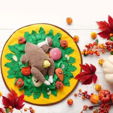 Nocciola 7 in 1 Stuffed Turkey Squeaky Dog Toys, Soft Interactive Enrichment Hide and Seek Dog Chew Toys for Large Medium Small Dogs, Cute Plush Pet Supplies 7 Packs