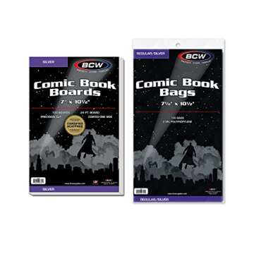 BCW Silver Age Comic Bags and Backer Boards - 100 Count