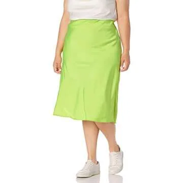 Maya Silky Slip Skirt in Lime - Stylish & Versatile