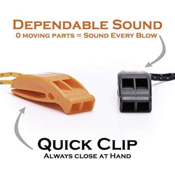 Extra Loud Safety Survival Whistle with Lanyard - Veteran Owned