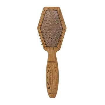 Burt's Bees for Pets Double Sided Pin & Hemp Bristle Dog Brush | Best All-Purpose Dog Brush to Reduce Shedding | for Long & Short Haired Large Dogs, Bamboo