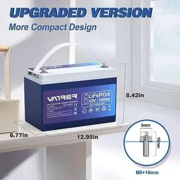 12.8V 100AH Bluetooth LiFePO4 Lithium Battery with Self-Heating, Built-in 100A BMS, Low Temp Cutoff,...