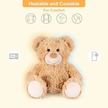SuzziPals Teddy Bear Stuffed Animals, Microwavable Stuffed Animal Heating Pads for Heat Therapy, Str...