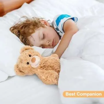 SuzziPals Teddy Bear Stuffed Animals, Microwavable Stuffed Animal Heating Pads for Heat Therapy, Stress Relief Toy for Anxiety, Cuddle, Companion, Bear Plush Gifts for Girls Boys Adults