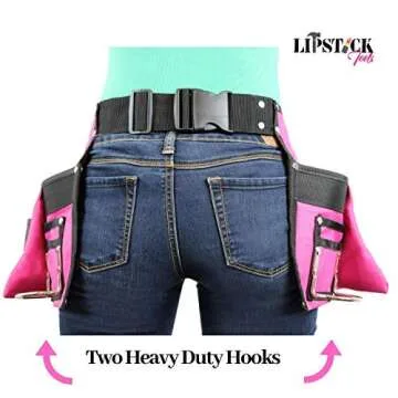 Pink Tool Belt For Women. Keep Your Gardening and Home Improvement Tools Within Hands Reach. Ladies Stylish Belt W/Pouches Carry Your Supplies W/You. Use It For Leisure Or Take It To Work (Adult)