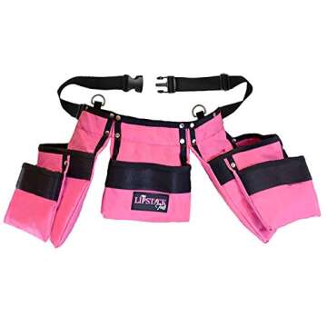 Pink Tool Belt For Women. Keep Your Gardening and Home Improvement Tools Within Hands Reach. Ladies Stylish Belt W/Pouches Carry Your Supplies W/You. Use It For Leisure Or Take It To Work (Adult)