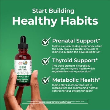 Organic Iodine Liquid Drops by MaryRuth's | Potassium Iodide | 1 Year Supply | 450 Servings | Thyroid Health | USDA Organic| Vegan | Non-GMO | Gluten Free | 1 Fl Oz