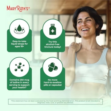 Organic Iodine Liquid Drops by MaryRuth's | Potassium Iodide | 1 Year Supply | 450 Servings | Thyroid Health | USDA Organic| Vegan | Non-GMO | Gluten Free | 1 Fl Oz