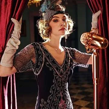 Elegant BABEYOND Long Opera Glitter Gloves for Events