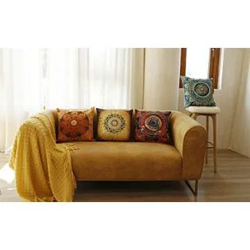 Jartinle Boho Chic Floral Pillow Covers for Home Decor