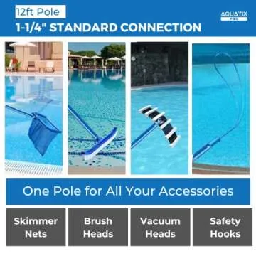 Aquatix Pro 12ft Swimming Pool Telescopic Maintenance Pole