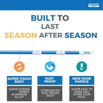 Aquatix Pro 12ft Swimming Pool Telescopic Maintenance Pole