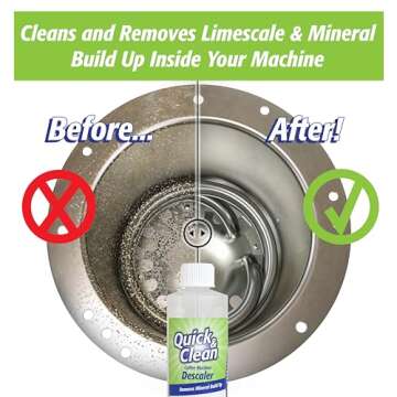 Quick & Clean 4-Pack of Cleaning Cups with Descaler Bundle (2 Total Uses) - 2.0 Compatible, Descaling Solution for Keurig, Nespresso, Ninja, Delonghi, All Coffee and Espresso Machines