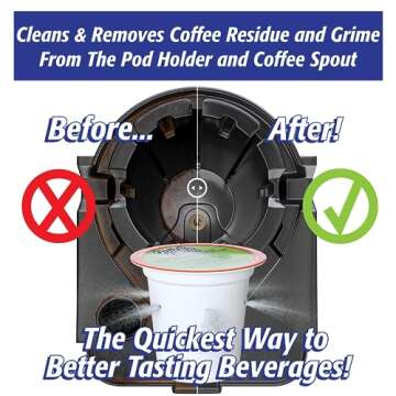 Quick & Clean 4-Pack of Cleaning Cups with Descaler Bundle (2 Total Uses) - 2.0 Compatible, Descaling Solution for Keurig, Nespresso, Ninja, Delonghi, All Coffee and Espresso Machines