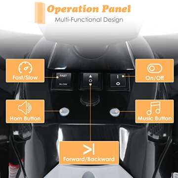 OLAKIDS Ride On ATV, 12V Kids 4 Wheeler Battery Powered Toy Car for Toddlers, Electric Rear Motorized Quad Vehicle for Boys Girls with LED Lights, Music, Horn, High Low Speed, Soft Start (Black)