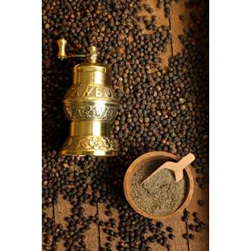 Handmade Sozen Pepper Grinder Manual Brass Mill Istanbul Crafted 4.7", Portable Stainless Steel Conical Burr Pepper Mill, Portable Hand Crank Turkish Pepper Grinder, Sozen Pepper Grinder