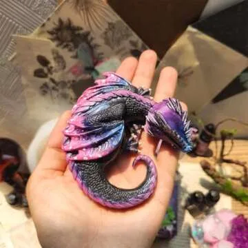 FUNSHOWCASE Fire Dragon Asleep Epoxy Resin Silicone Mold for Fondant Cake Decorating, Concret, Cement, Polymer Clay, Around 4inch