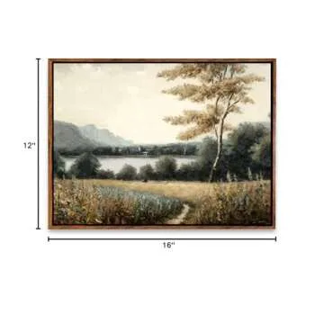 DorDor & GorGor, Canvas Wall Art, Retro country impressionist oil painting landscape, Print Canvas Painting, Picture Decorations for Home Decor Gift Stretched and Framed -a, 12x16
