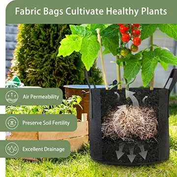 GreatBuddy Grow Bags 5 Gallon 12-Pack for Vegetables