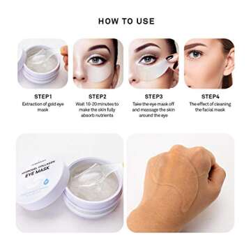 Puriderma Hydrogel Collagen Eye Masks – Collagen Anti-Aging Under Eye Patches, Reduce Wrinkles, Fine Lines, Puffiness, Crow's Feet, Dark Circles