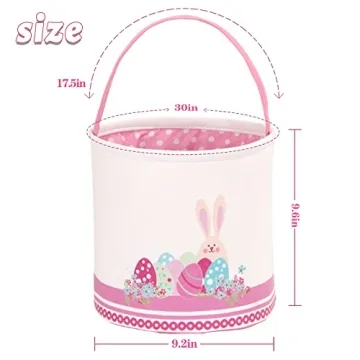 LessMo Easter Bunny Basket for Kids, Customizable and Cute