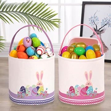 LessMo Easter Bunny Basket for Kids, Customizable and Cute