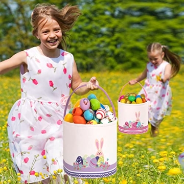 LessMo Easter Bunny Basket for Kids, Customizable and Cute