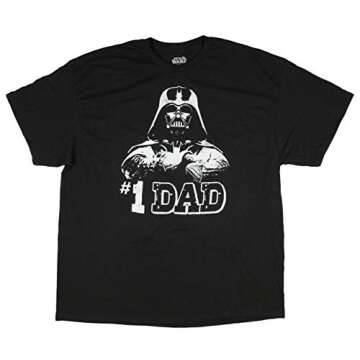 STAR WARS #1 Dad Darth Vader Father's Day T-Shirt - Black (Medium)
