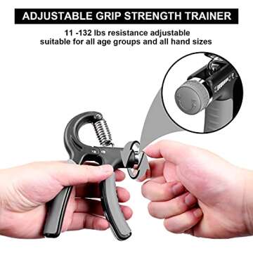 ALMAH Grip Strength Trainer (2Pack), Hand Grip Strengthener, Forearm Strengthener Adjustable Resistance 22-132 Lbs, Hand Gripper for Injury Recovery Athletes