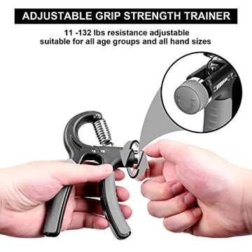 ALMAH Grip Strength Trainer (2Pack), Hand Grip Strengthener, Forearm Strengthener Adjustable Resistance 22-132 Lbs, Hand Gripper for Injury Recovery Athletes