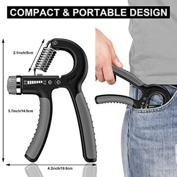 ALMAH Grip Strength Trainer (2Pack), Hand Grip Strengthener, Forearm Strengthener Adjustable Resistance 22-132 Lbs, Hand Gripper for Injury Recovery Athletes