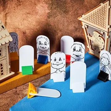 Blulu 36 Pieces Game Card Stands Multi-Color with 36 Pieces Blank Board Game Board Markers for Party Favor