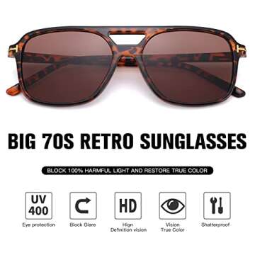 Retro Brown Sunglasses with UV400 Protection for All