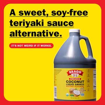 Bragg Organic Coconut Aminos, Soy-Free Seasoning - Vegan, Gluten Free, No GMO’s, Kosher Certified ...