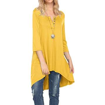 Naggoo Women's Casual Long Tunic Top - Soft, Stylish, and Versatile
