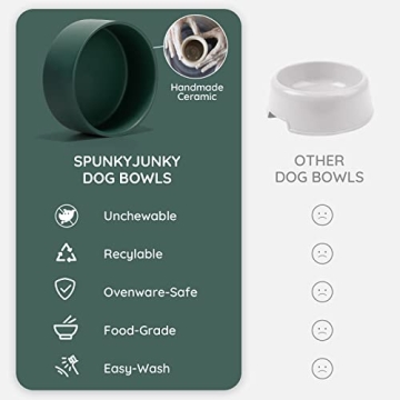 SPUNKYJUNKY Ceramic Dog and Cat Bowls for Pets