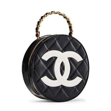 Chanel, Pre-Loved Black Patent Leather Round 'CC' Handbag, Black