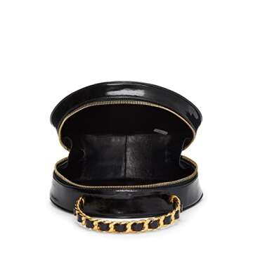 Chanel, Pre-Loved Black Patent Leather Round 'CC' Handbag, Black
