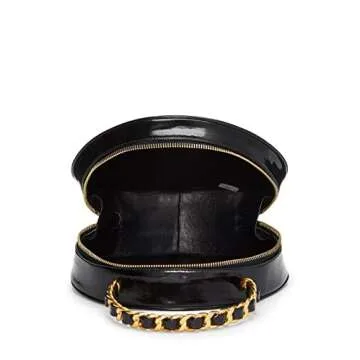 Chanel, Pre-Loved Black Patent Leather Round 'CC' Handbag, Black