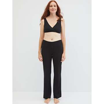 Motherhood Maternity Women's Side Ruched Waist Under the Belly Knit Pajama and Lounge Pant S-3X