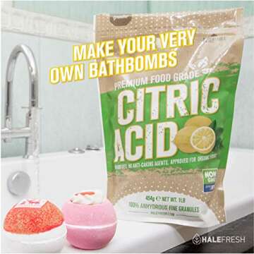 Citric Acid - 1 lb Pure for Bath Bombs - No Fillers or Anti-Caking Agents