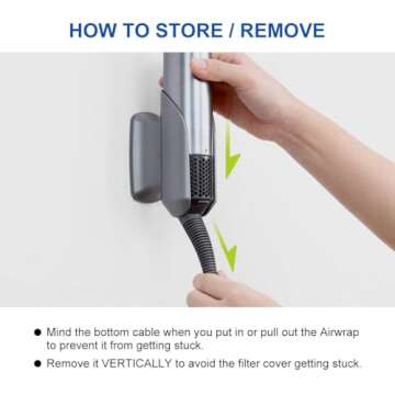 LANMU Wall Mount Holder for Dyson Airwrap - Space-Saving Design