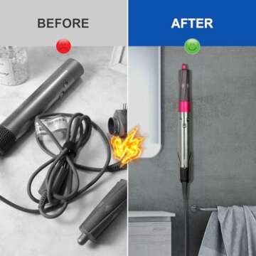 LANMU Wall Mount Holder for Dyson Airwrap - Space-Saving Design