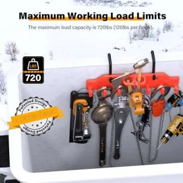 Lineman Tool Board, Bucket Truck Hooks Organizer, Line Work Bucket Accessories,Tool Organizer for Bucket Trucks and Lineman, Including Two 3” Aerial Bucket Hooks and Two 2” Aerial Bucket Hooks.