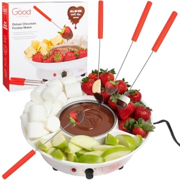 Deluxe Electric Fondue Maker Set with 4 Forks