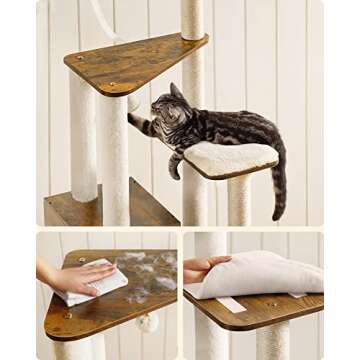 Feandrea WoodyWonders Cat Tree - 65 inch Stylish Cat Furniture