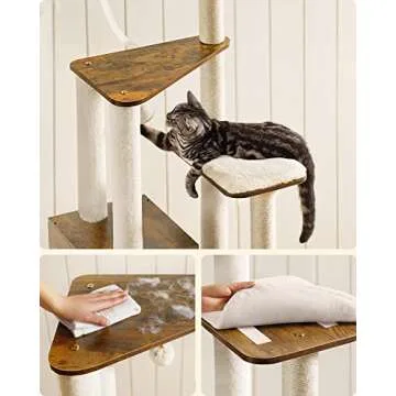 Feandrea WoodyWonders Cat Tree - 65 inch Stylish Cat Furniture
